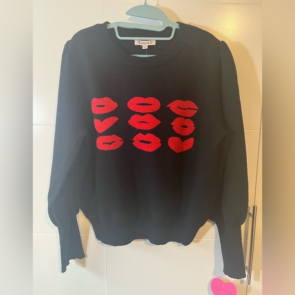NWT Nanette Lenore Lips Sweater Size Large - Picture 2 of 9